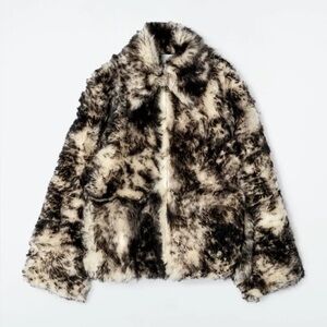 COS Leopard Effect Shearling Coat